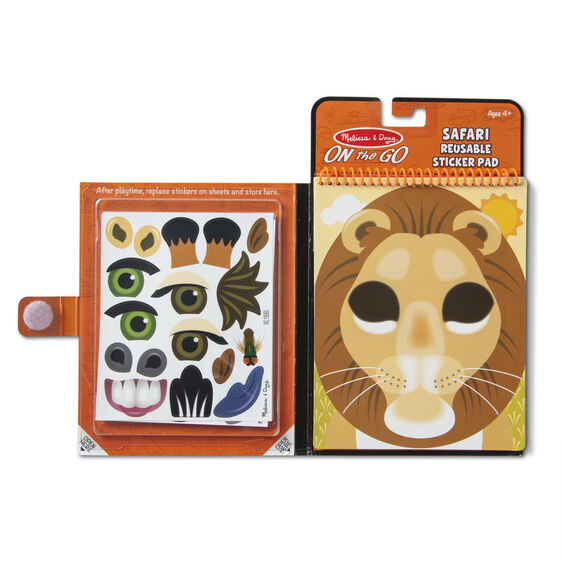 Make-a-Face Safari Reusable Sticker Pad