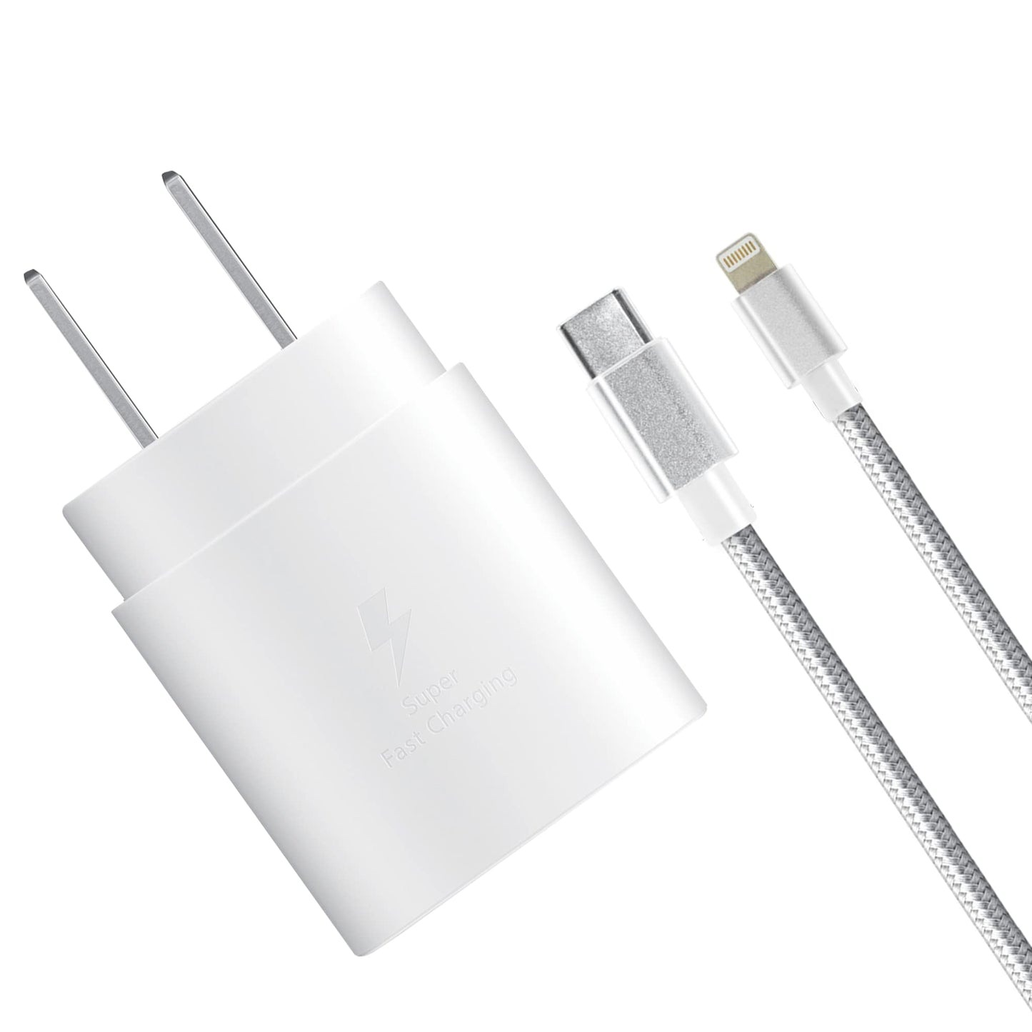 Fast Adaptive Wall Charger, Adapter, 25W for iPhone 13, 13 Pro, 12,12 Pro,12 Mini, X, XR, XS, iPad, Ultra Fast with 3' Cable