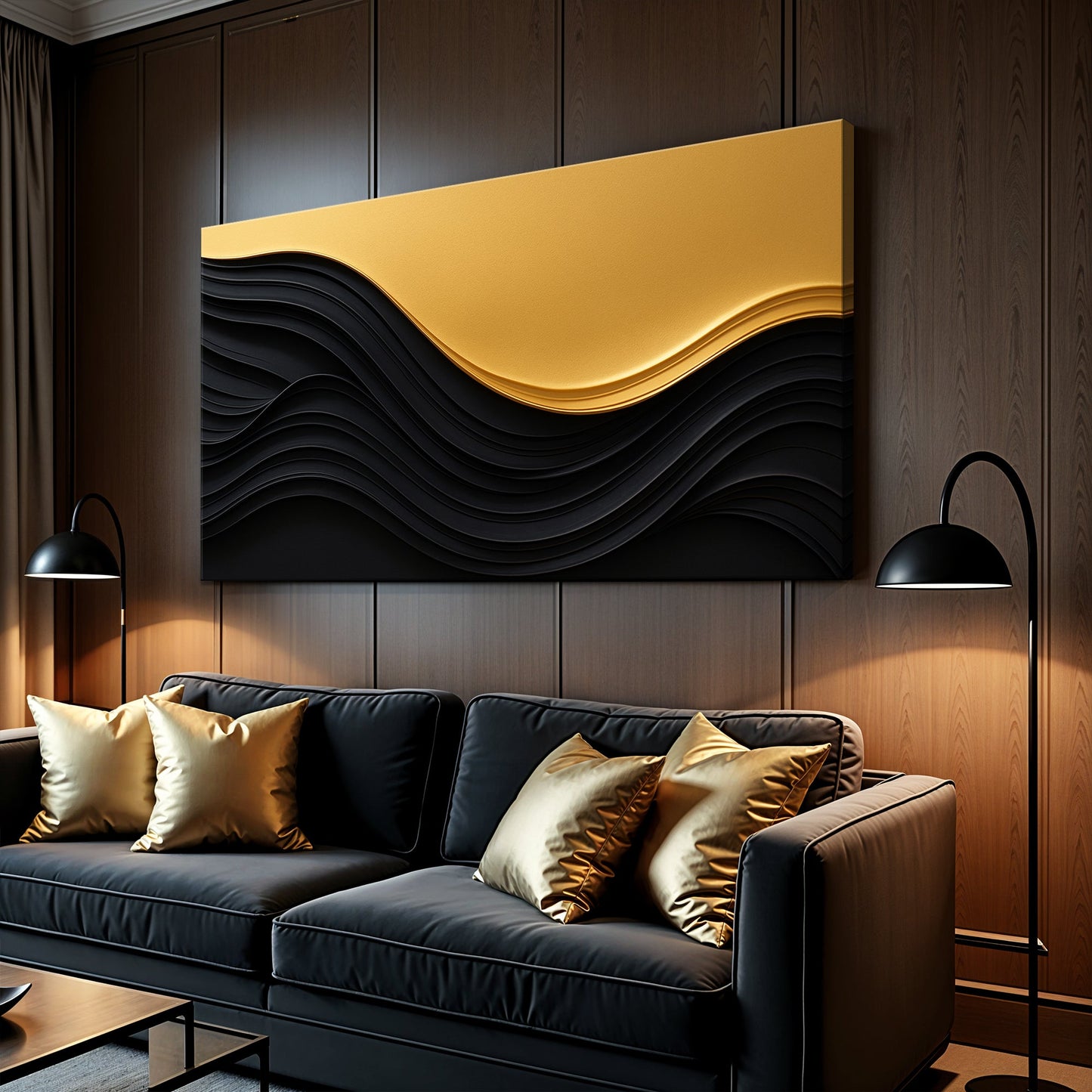Black And Gold Minimalist Abstract VI