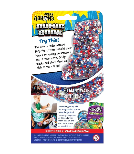 Crazy Aaron's Thinking Putty- Comic Book (4" tin)