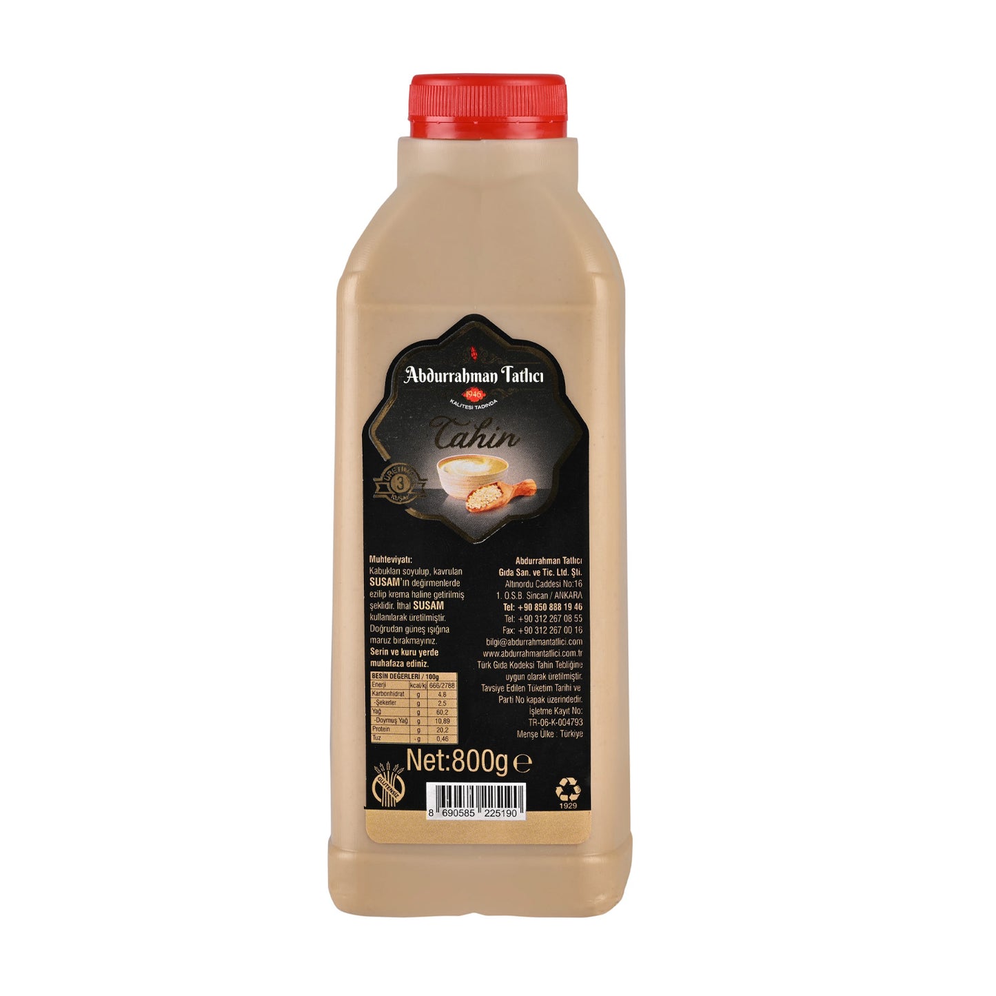 A.Tatlıcı Tahin 800G Pet