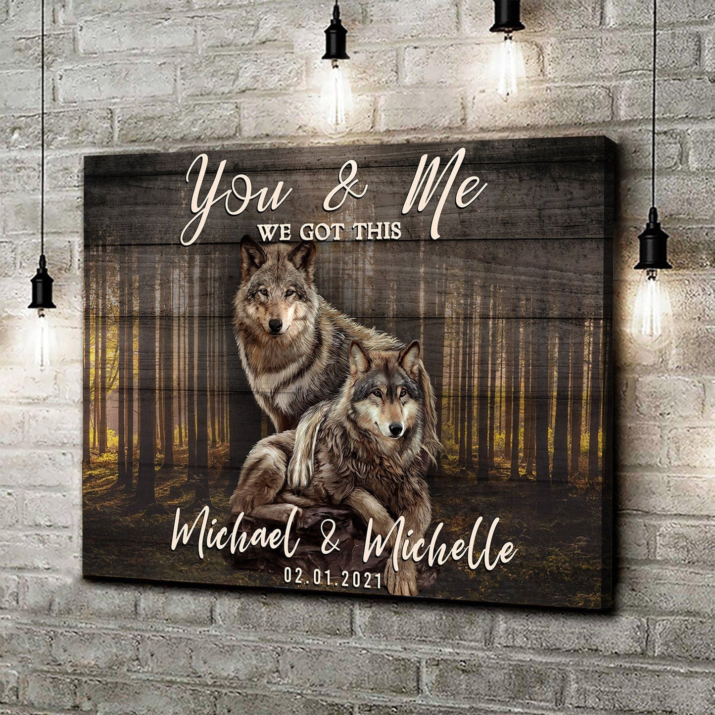 We Got This Couple Wolves Sign II