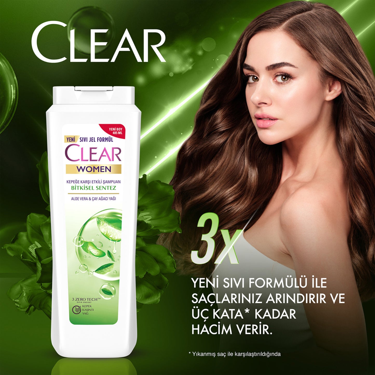 Clear Women Herbal Aloe Vera And Tea Tree Oil Anti-Dandruff Shampoo 350Ml