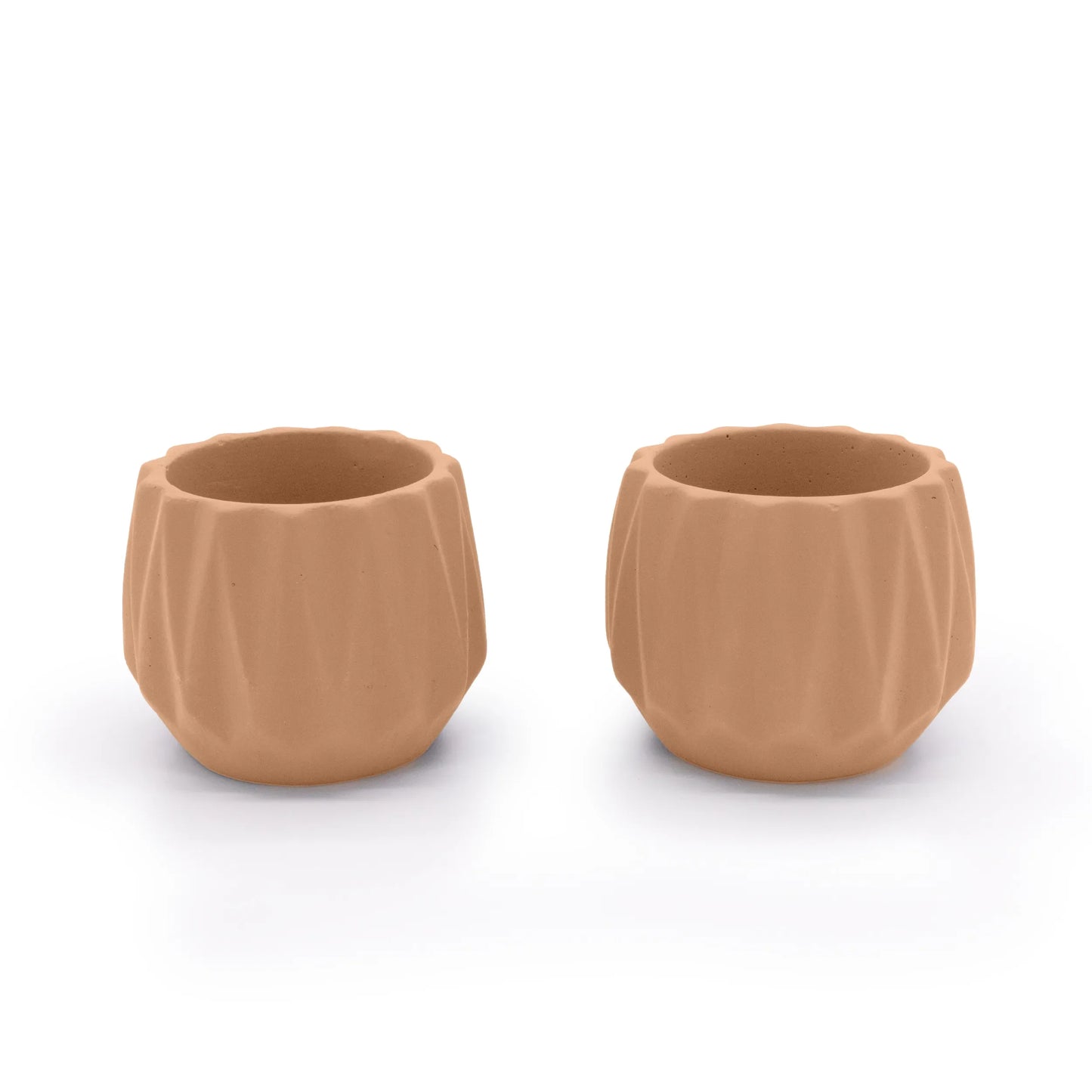 Concrete Mini Flute Tabletop Planters (Set of 2)
