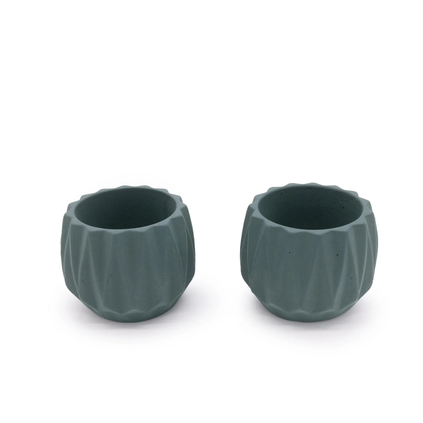 Concrete Mini Flute Tabletop Planters (Set of 2)