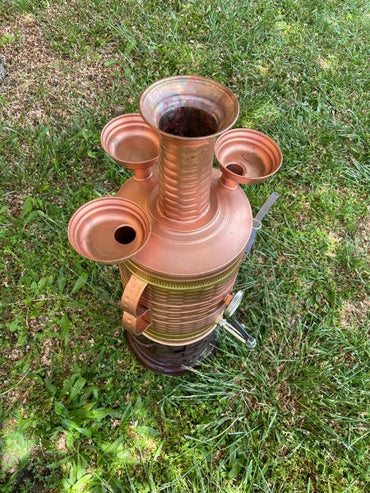 Bakır Çay Semaveri (15 Litre) Sobalı ve Termostatli