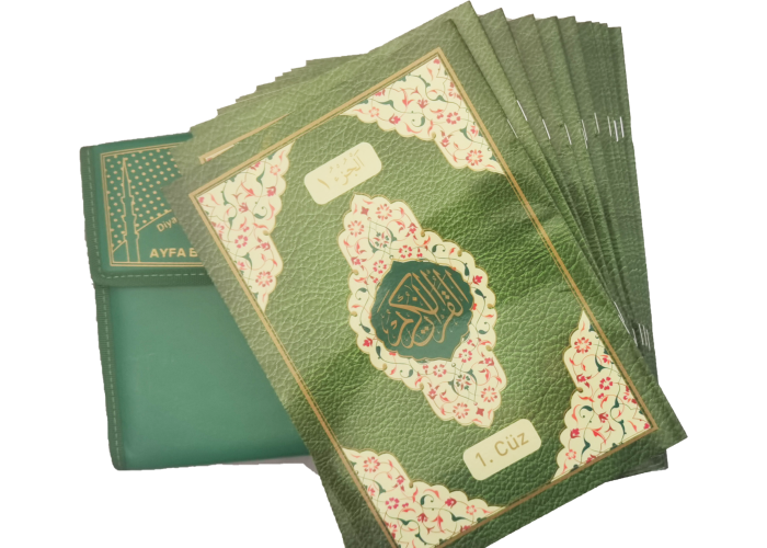 Ayfa Basın Yayın Yeşil-orta Boy Otuz Cüz Mühürlü Kuran-ı Kerim (234)