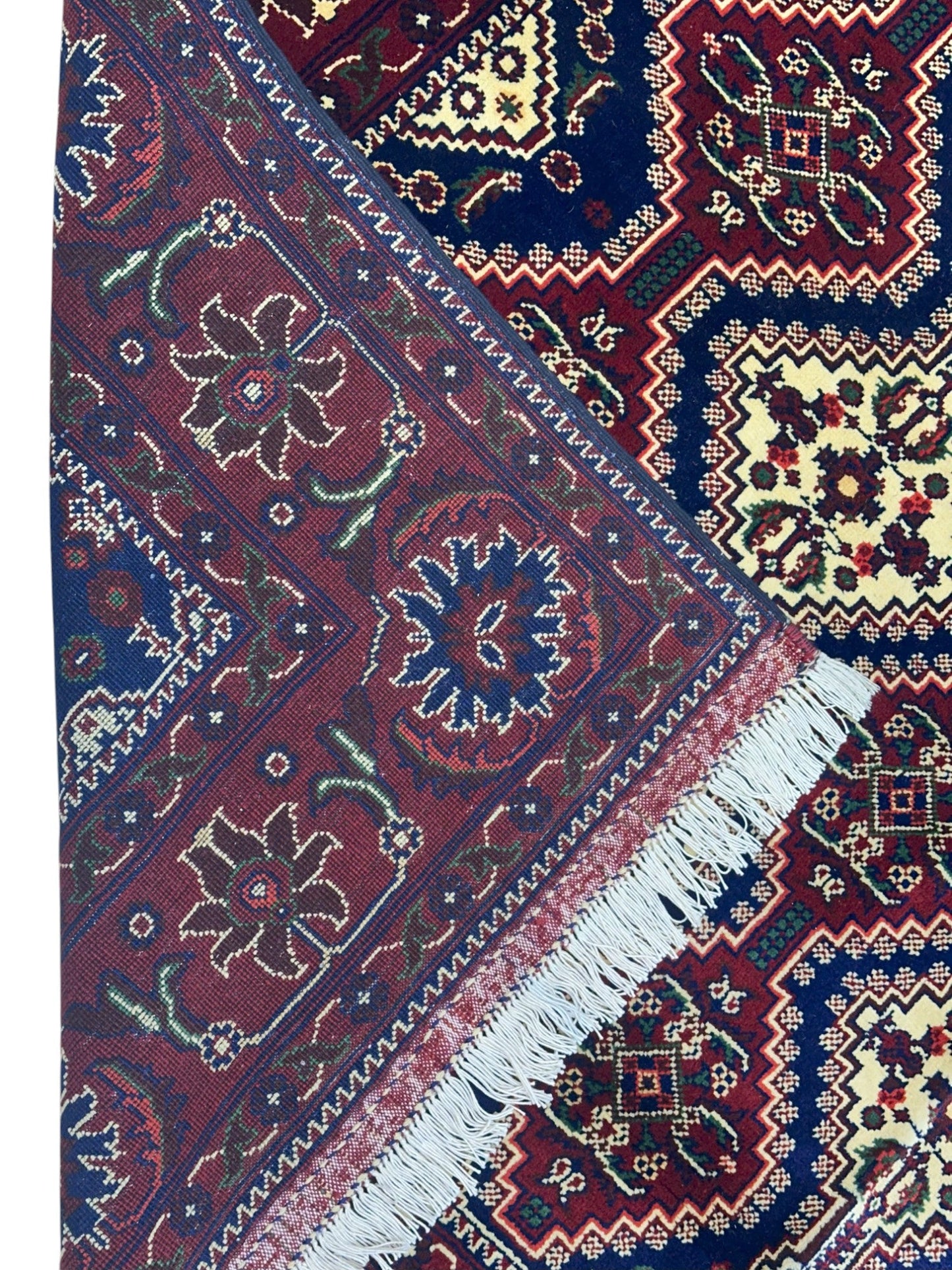 Hand-Knotted Afghani Yusufbai Wool Rug – 6’10″ x 9’10″