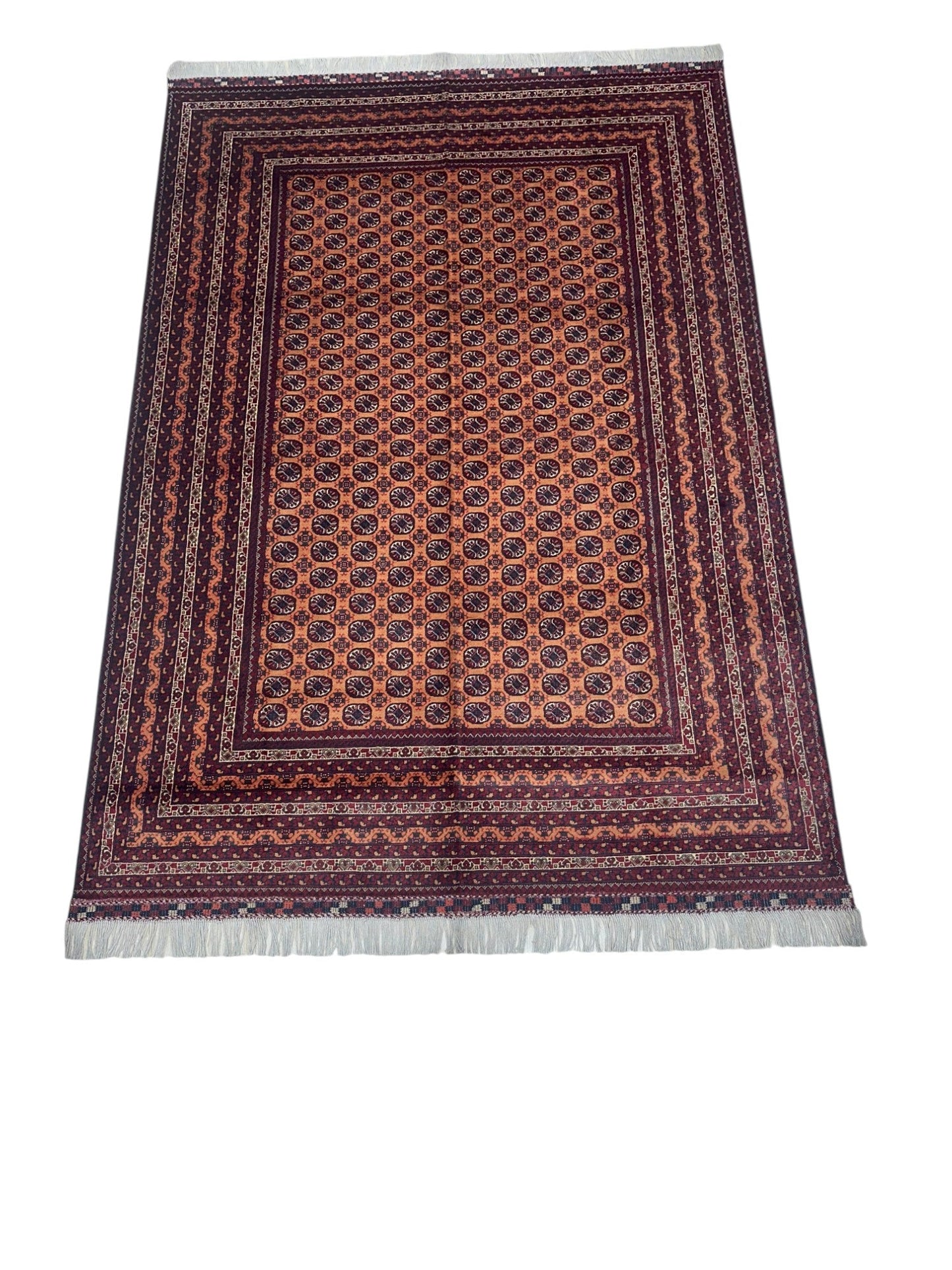 Hand-Knotted Afghani Mawri Wool Rug – 6’9″ x 9’10″