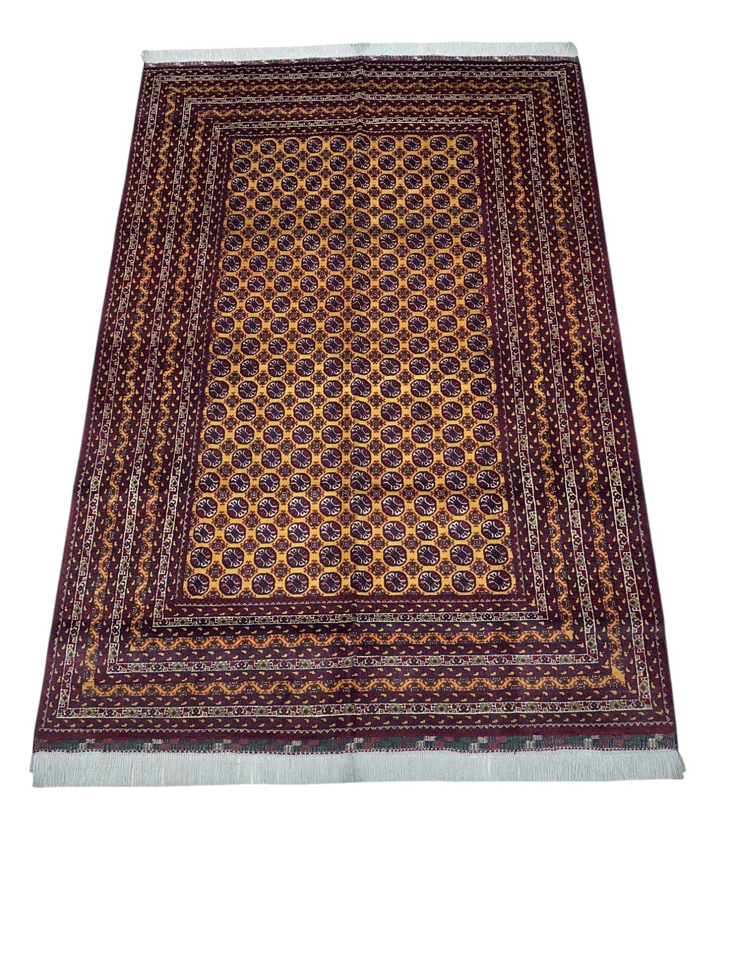 Hand-Knotted Afghani Mawri Wool Rug – 6’5″ x 9’4″