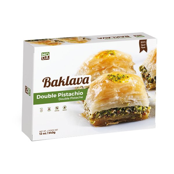 Moda Baklava with Double Pistachio, Gift Pack, 9pcs, 12oz (340g)