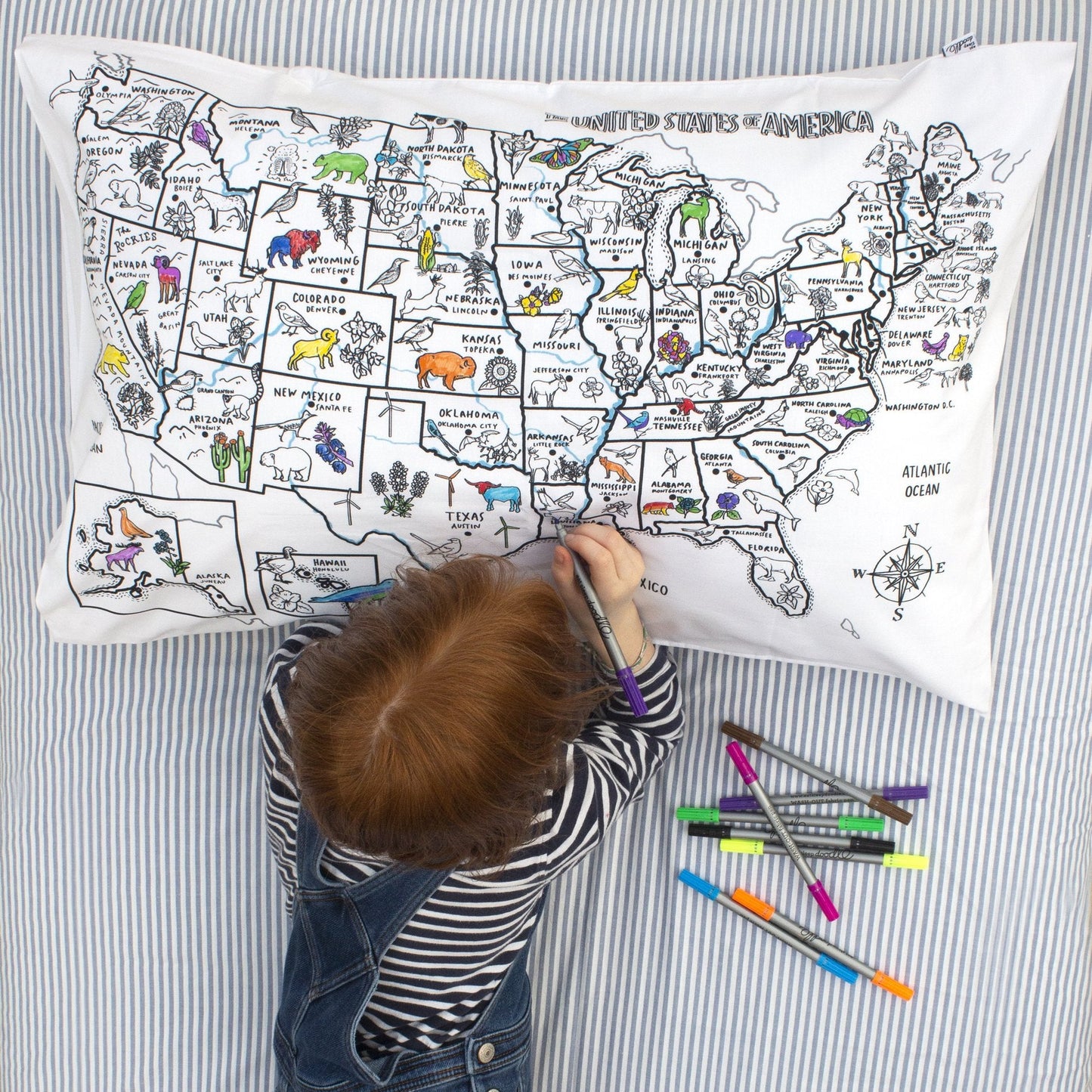 USMap Pillow Case (pens included)
