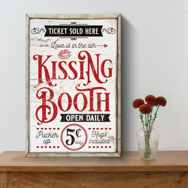 Valentines Day Kissing Booth Sign III