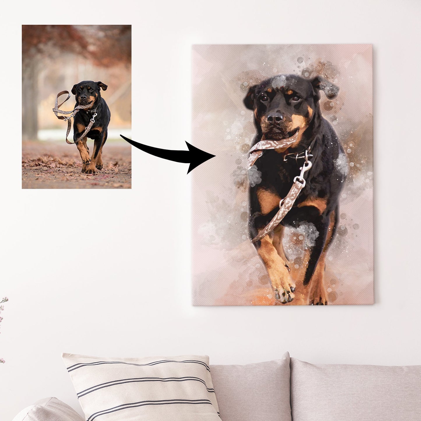 Dog Watercolor Portrait Sign