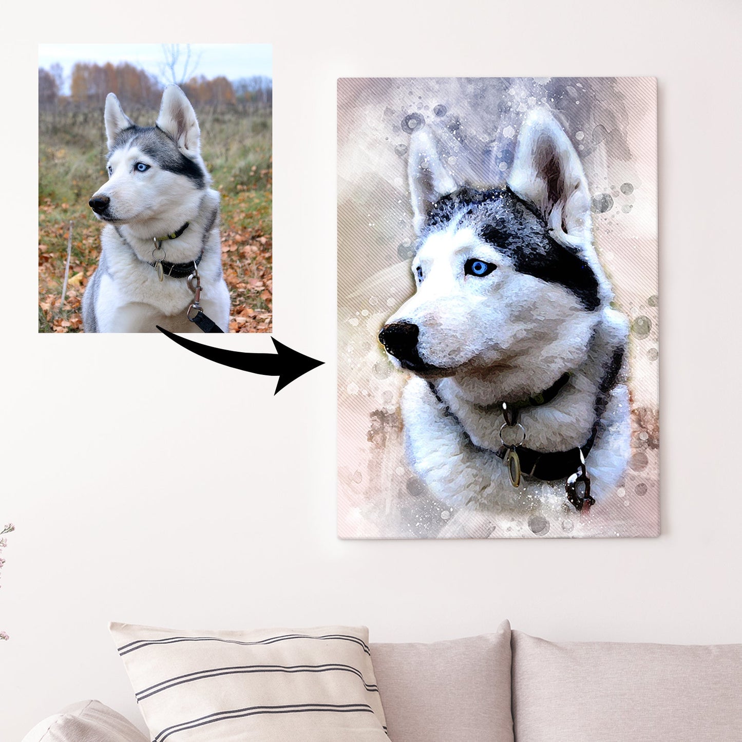 Dog Watercolor Portrait Sign