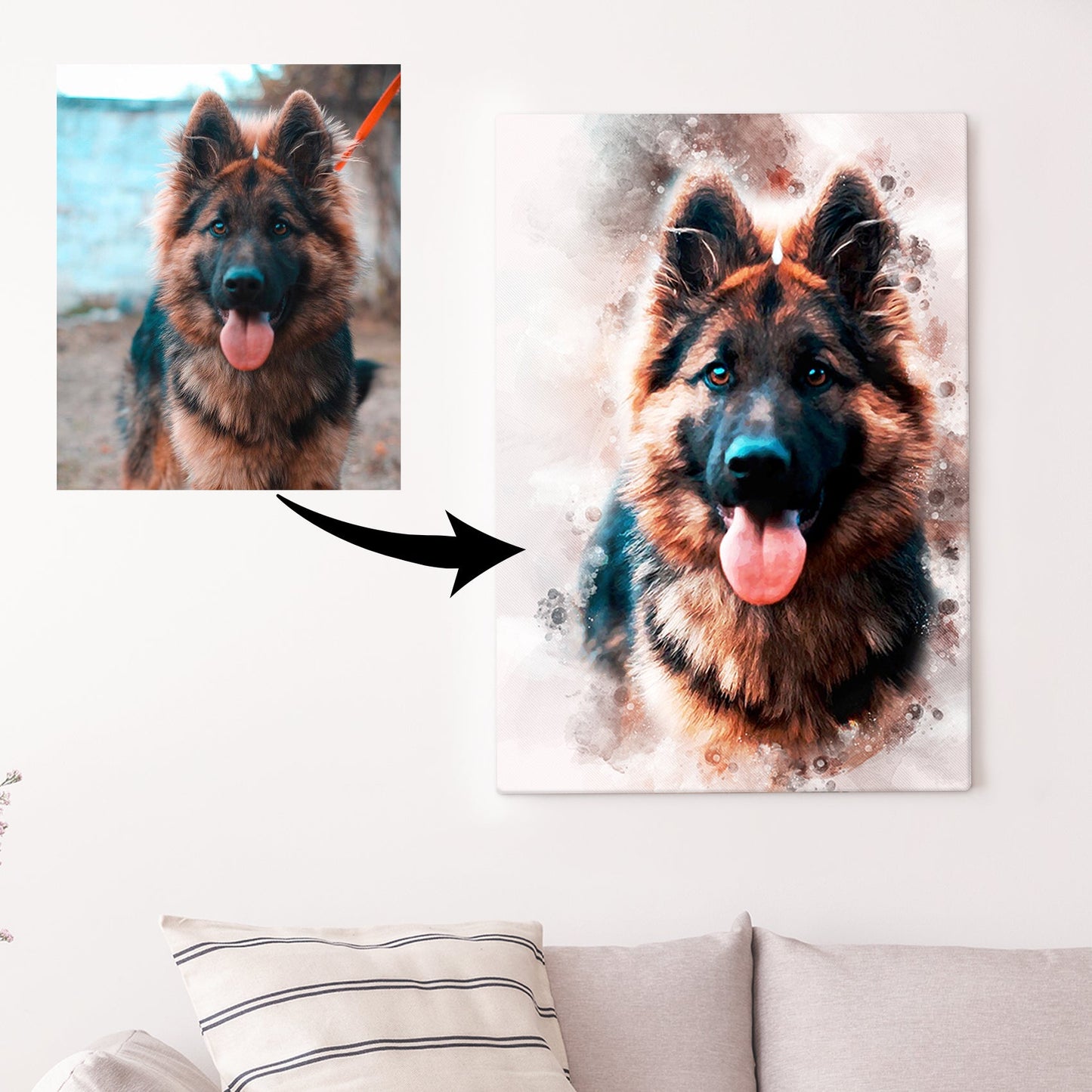 Dog Watercolor Portrait Sign