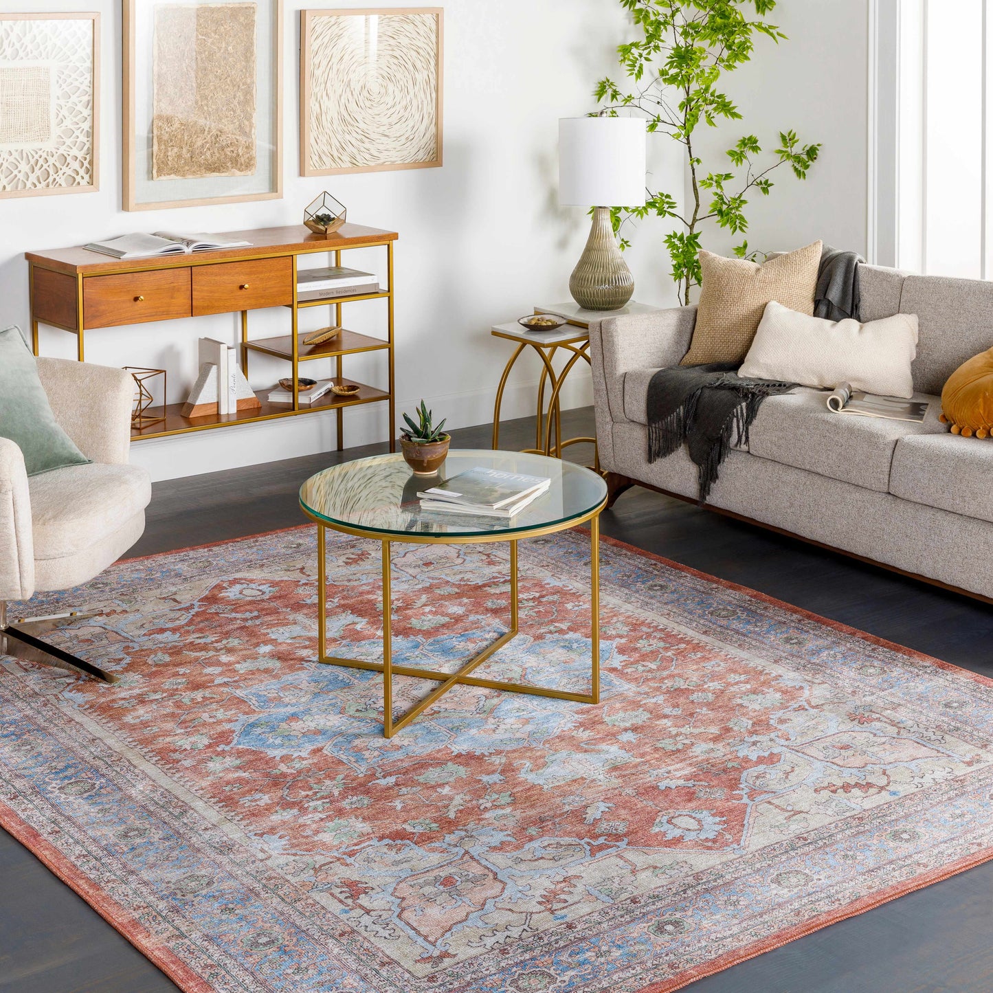 Brown Bagamanoc Medallion Area Rug - Clearance
