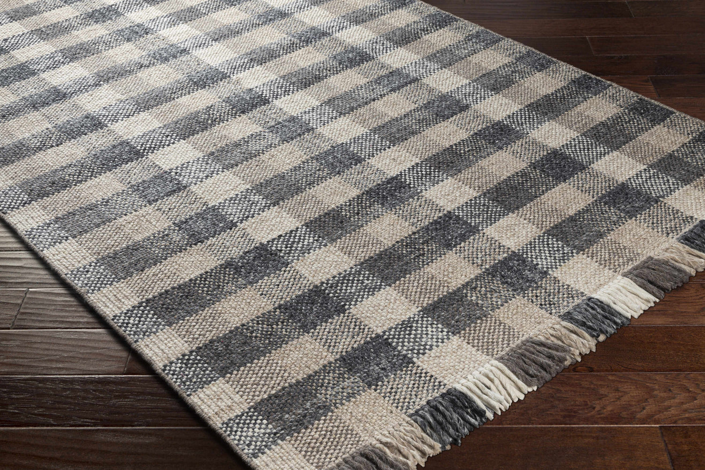 Chilliwack Gray Plaid Wool Rug