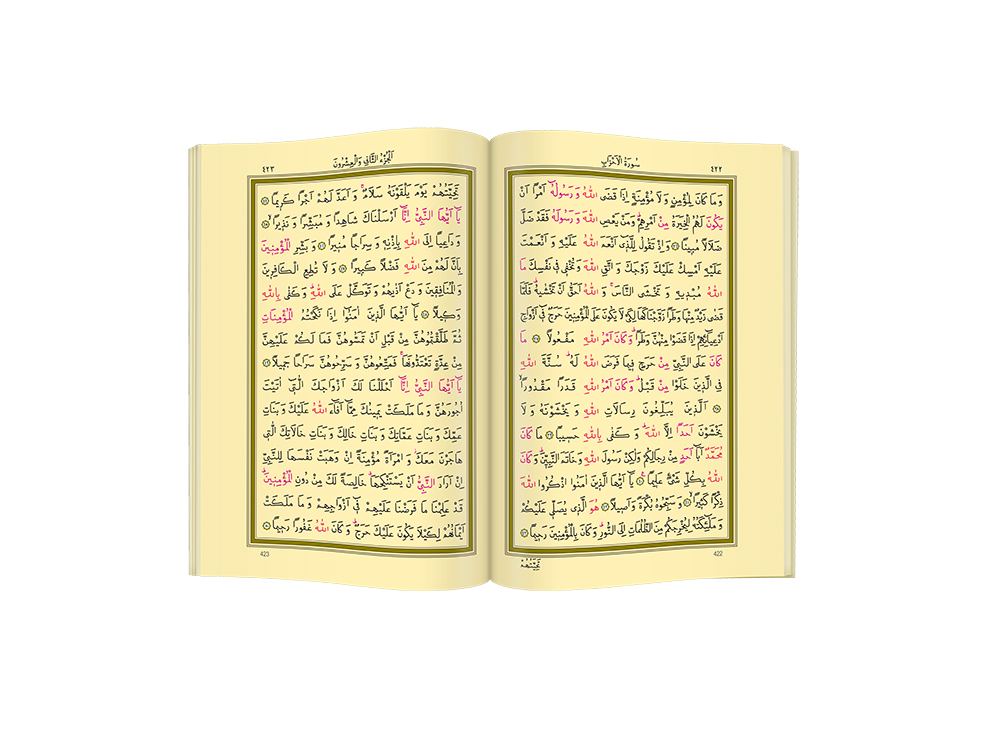 Büyük Cep Boy Kur'an-ı Kerim (Pembe Renk, Kılıflı, Mühürlü) - Quran Mushaf
