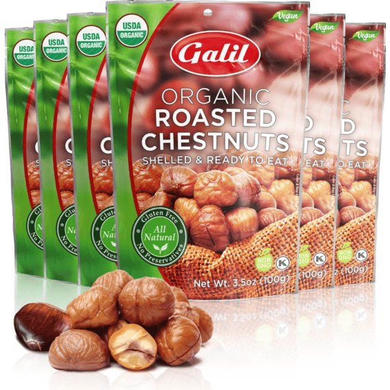 Organic Roasted Chestnuts | Peeled & Ready to Eat | 3.5 oz | Galil