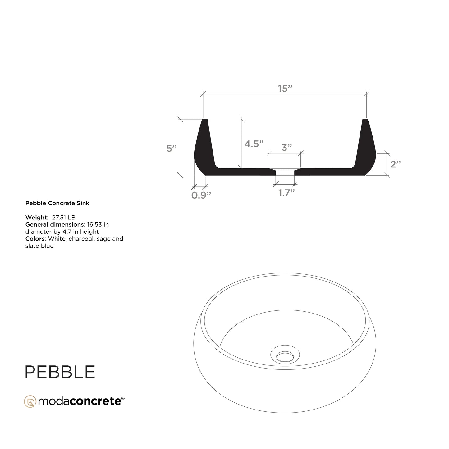 Pebble Concrete Sink