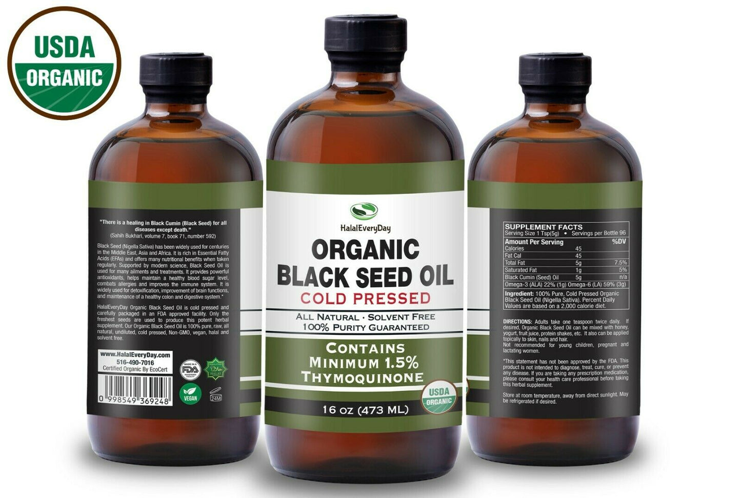 16 oz. Organic Black Seed Oil (12 Pack)