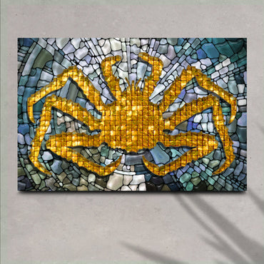 King Crab Mosaic Décor Canvas Wall Art