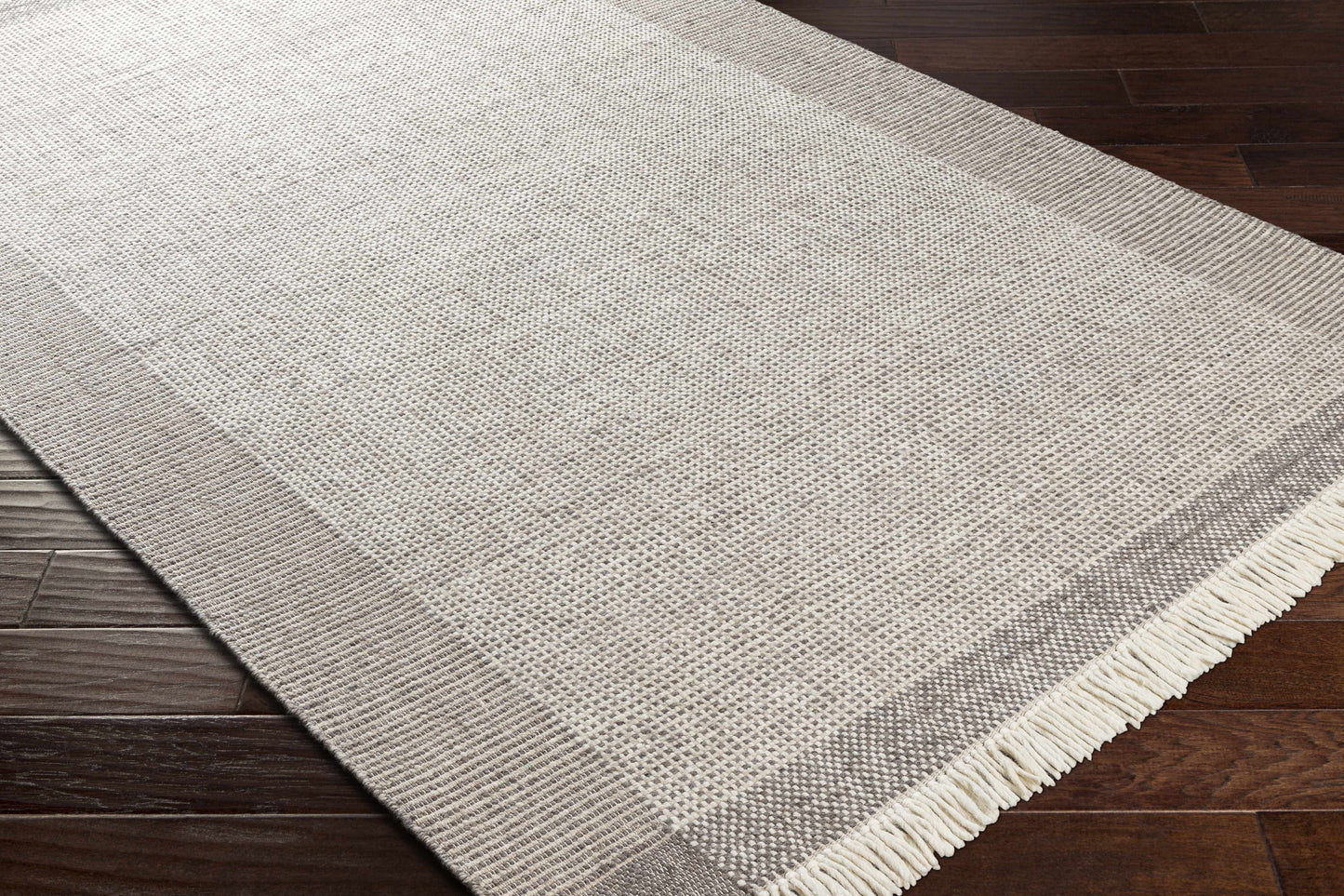 Joelle Beige Grid Wool Rug