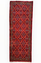 Vintage Mashhad Wool Runner – 3’3” x 8’4” – 1970s, Rich Red with Blue & Beige Accents