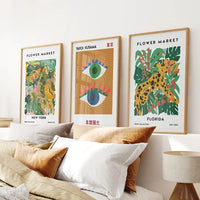 Modern Abstract Flower Marker Set of 3 Piece