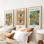 Modern Abstract Flower Marker Set of 3 Piece
