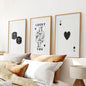 Trendy Playing Card Wall Art Set of 3 Prints