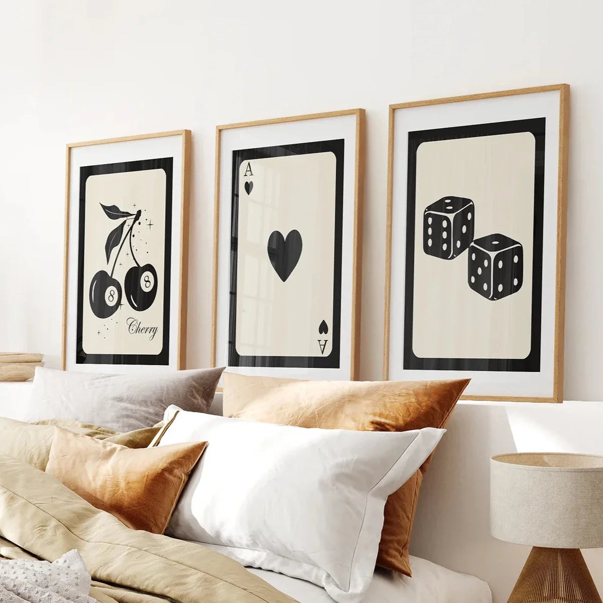 Siyah Bej 3'lü Vintage Oyun Kartı Seti