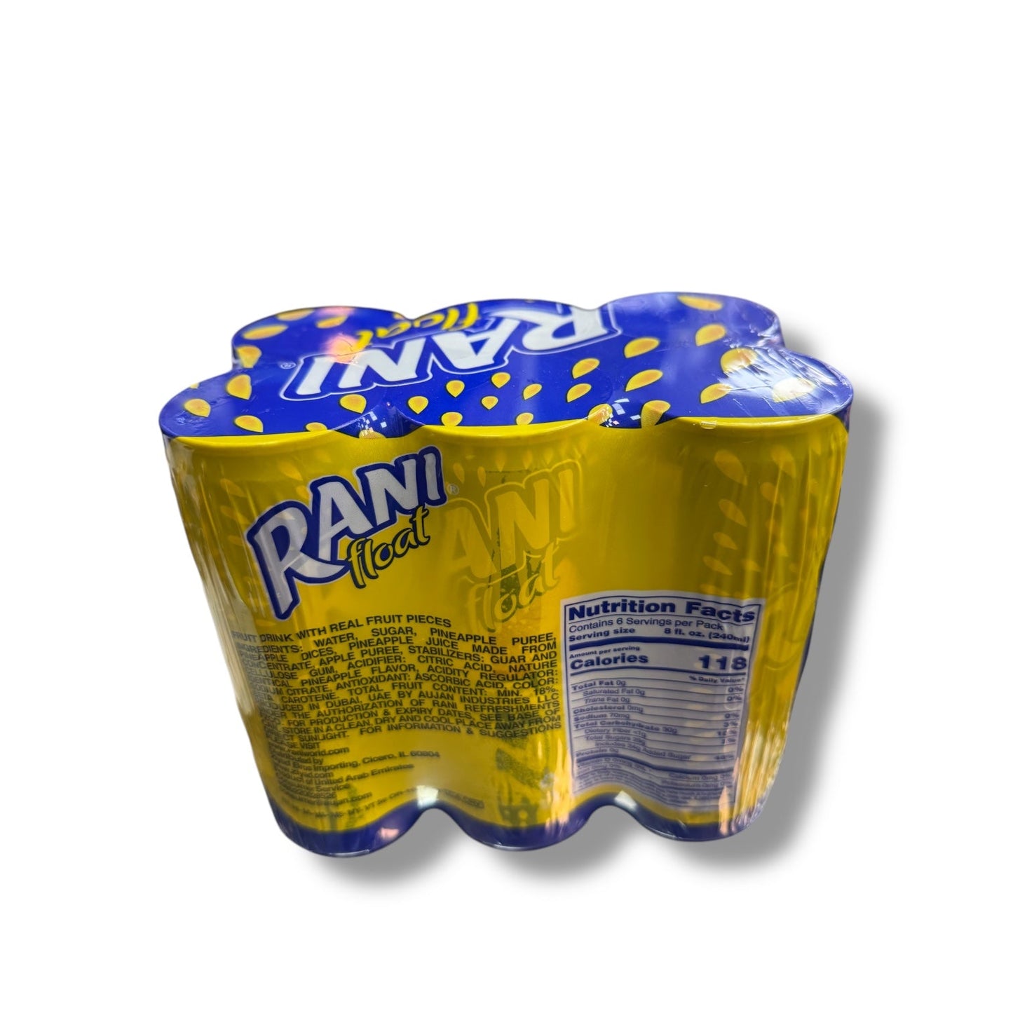 Rani Float Pineapple Drink with Chunks - Refreshing 6 Pack of 240ml Juice with Real Pineapple Pieces