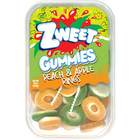 Gummy Peach and Apple Rings | Zweet  | 10 oz