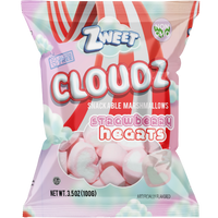 Cloudz Snackable Marshmallows Strawberry Hearts | 3.5 oz | Zweet