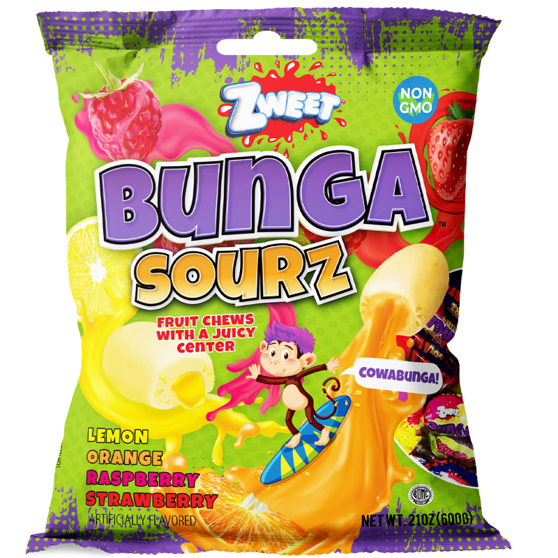 Bunga Sourz | Meyveli çiğneme tabletleri | 21 oz