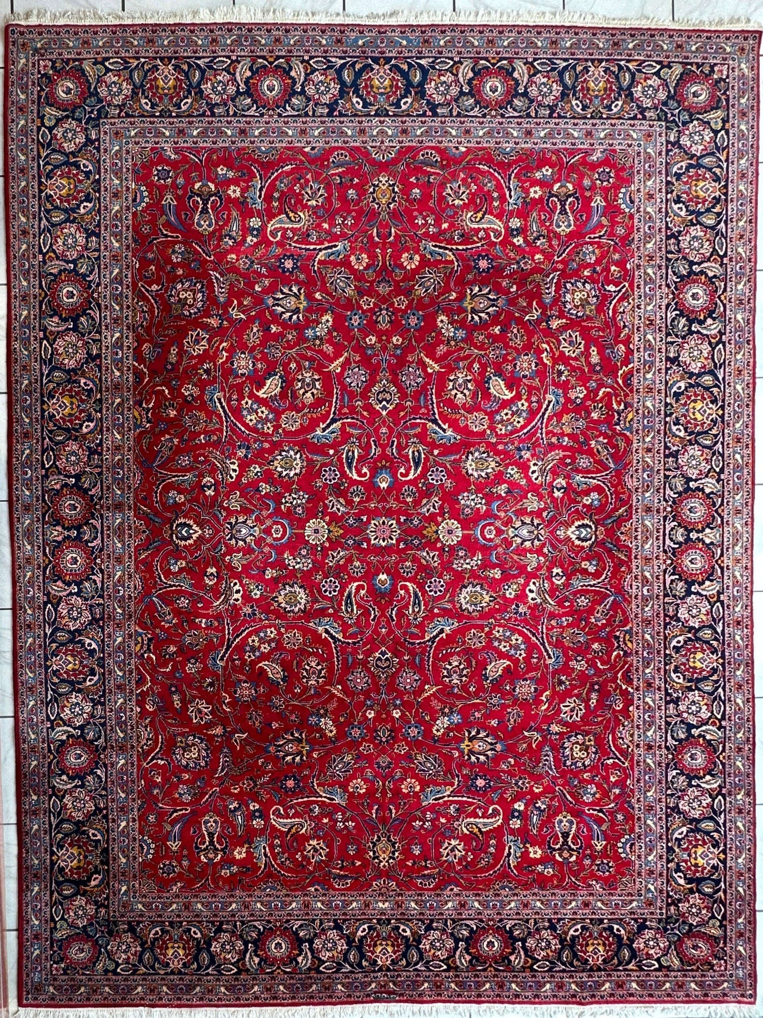 Incredible Persian Kashan All Over Wool Rug 10’2” x 14’