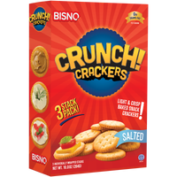 Crunch Crackers | Snack Salt Crackers | Non-Dairy | 10 oz | Bisno