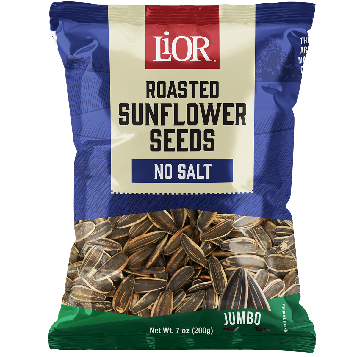 Jumbo Sunflower Seeds | Roasted & No Salt Added | 7.0 oz | LiOR