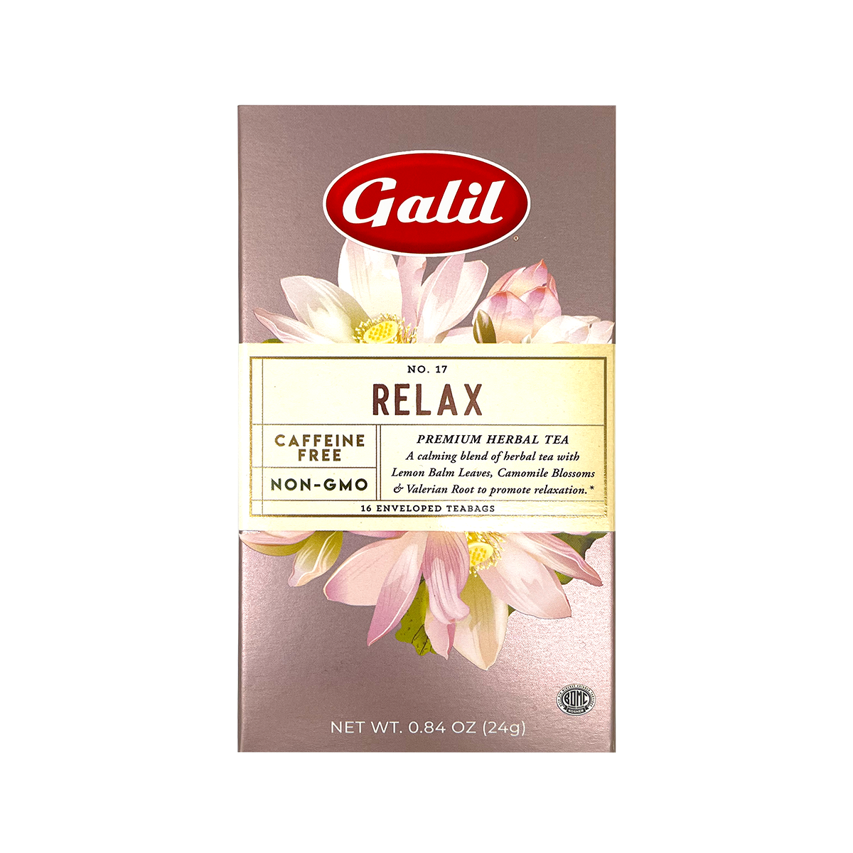Relax Herbal Tea | 16' Tea Bags | 0.84 oz | Galil