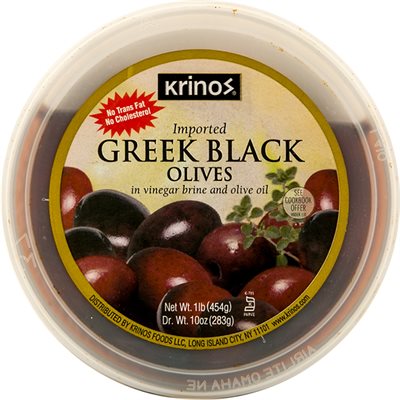 Krinos Greek Black Olive 16Oz Cup