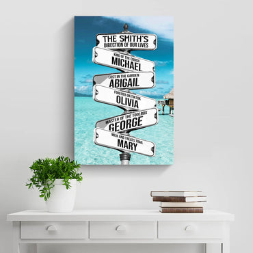 Direction Of Our Lives Family Beach Names Sign