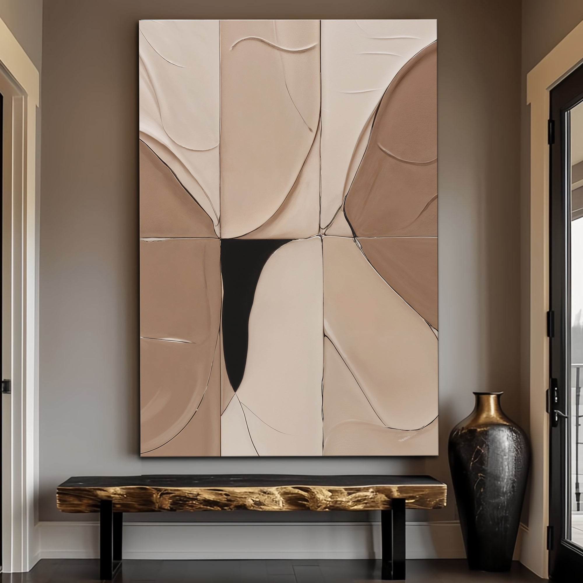Neutral Abstract Boho Impasto Wall Art