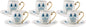 Karaca Iznik Çini Porcelain Espresso Turkish Coffee Cup Set of 6, 12 Piece, 90ml, White Multi