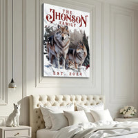 Personalized Wolf Family Wall Art