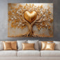 Golden Tree Heart Wall Art