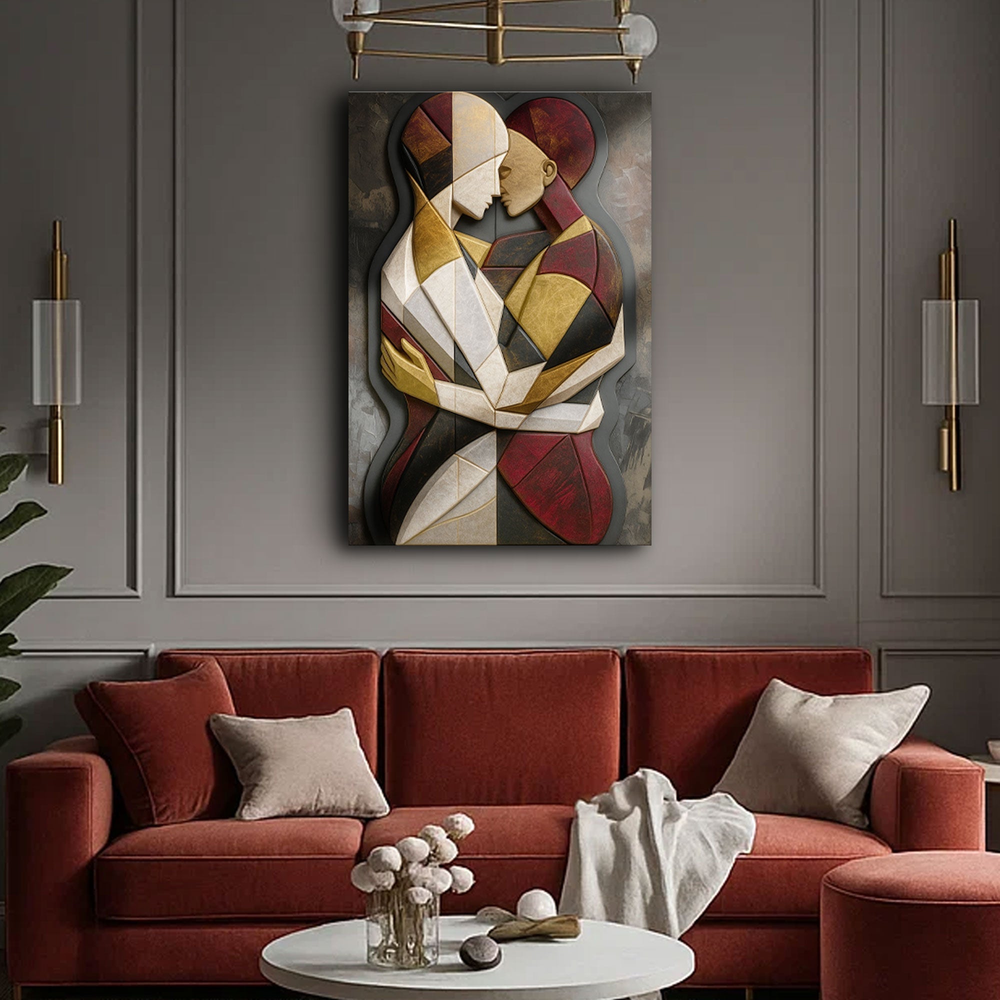 Embrace of Geometry Abstract Wall Art II
