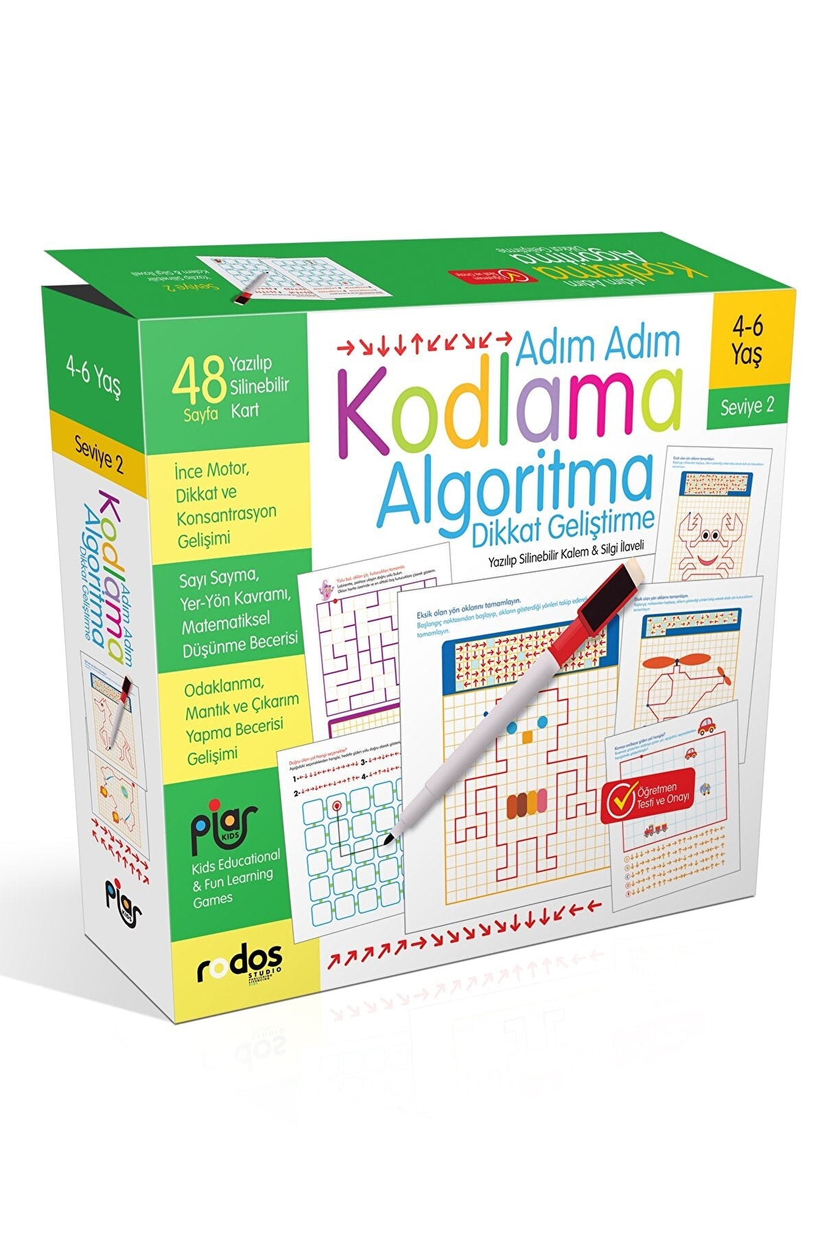 Adım Adım Kodlama, Algoritma, Dikkat Geliştirme / Seviye 2 /4- 6 Yaş