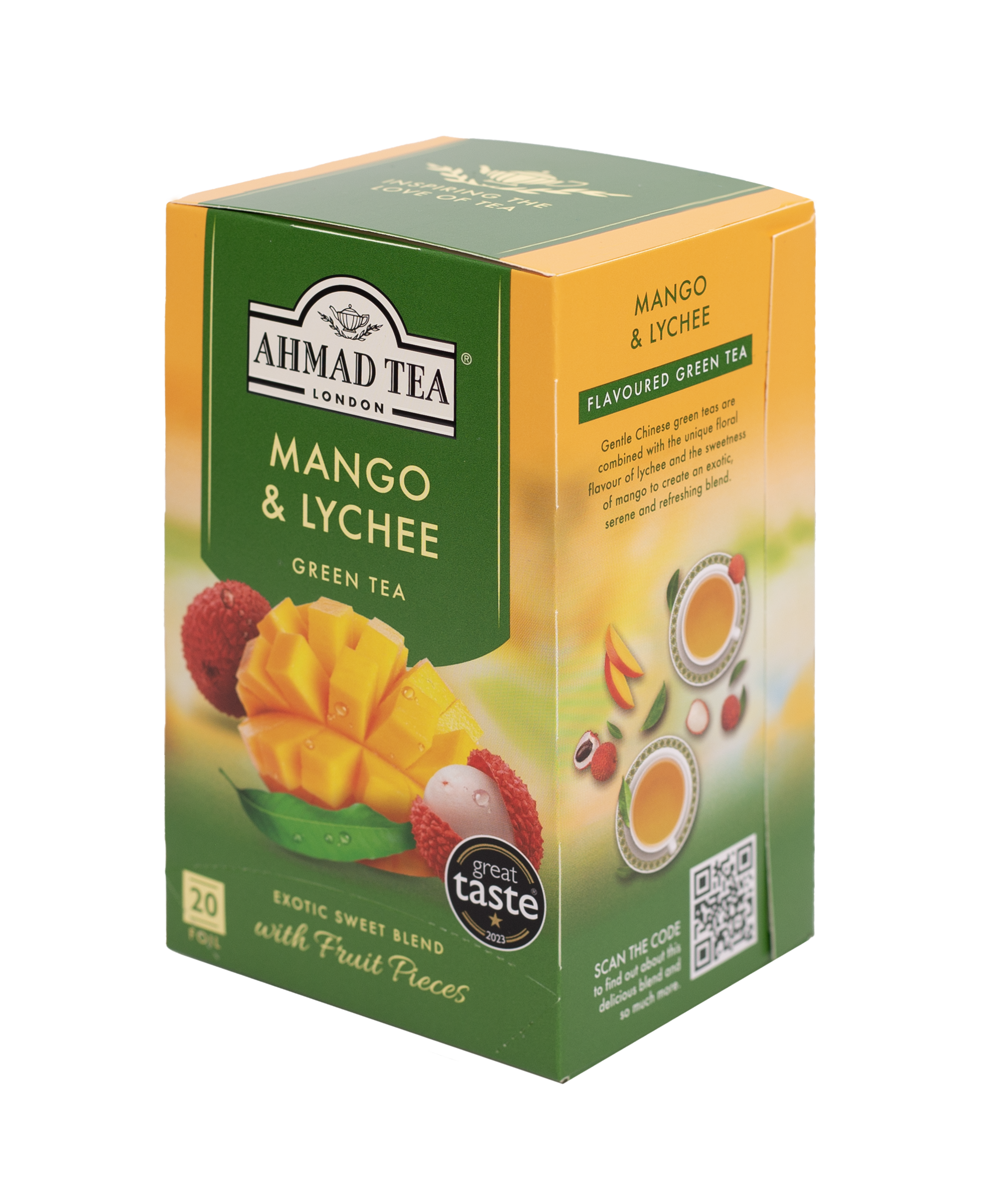 Mango & Lychee - Green Tea | 20' Tea Bags | Ahmad Tea
